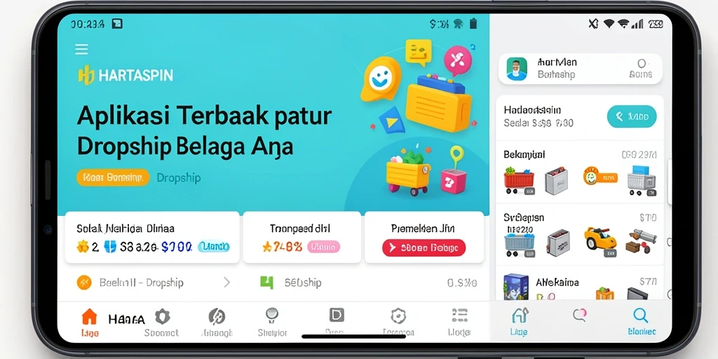 Antarmuka HARTASPIN menampilkan fungsi mudah untuk dropship.