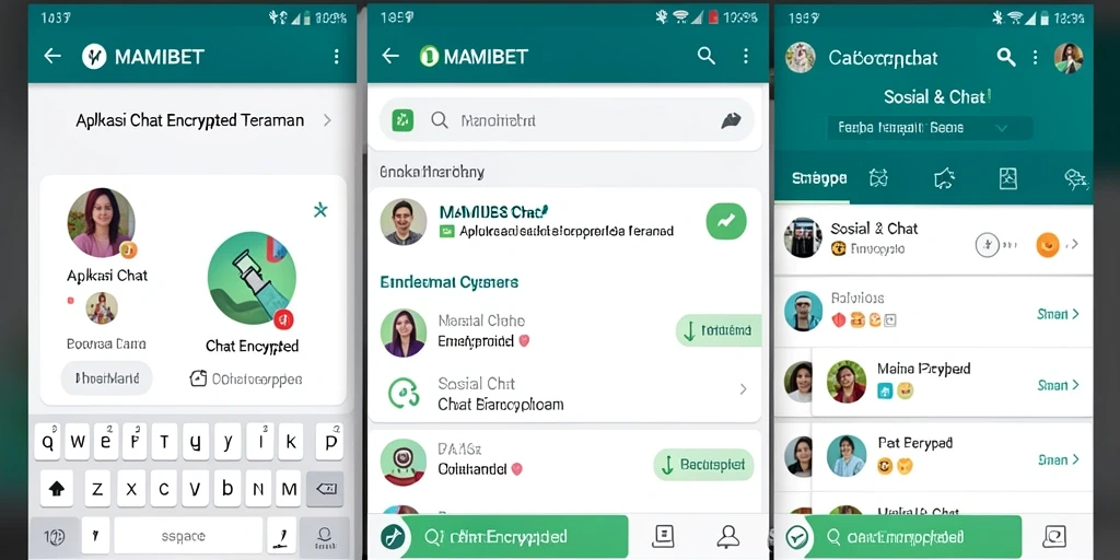 Antarmuka MAMIBET yang simpel dan modern untuk Chat Encrypted.