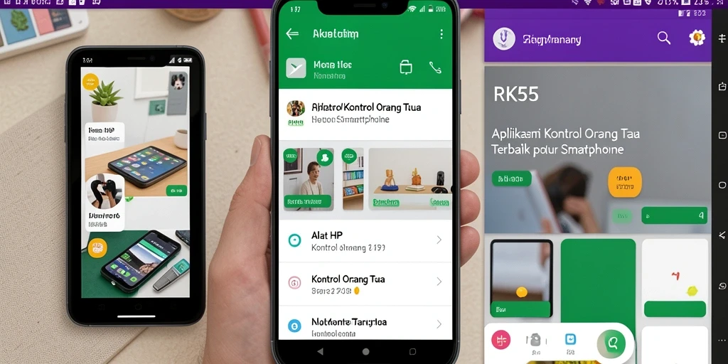 Tampilan antarmuka jelas dari aplikasi Kontrol Orang Tua RK55.