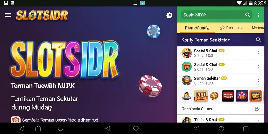 Tampilan utama SLOTSIDR dengan fitur pencarian teman.
