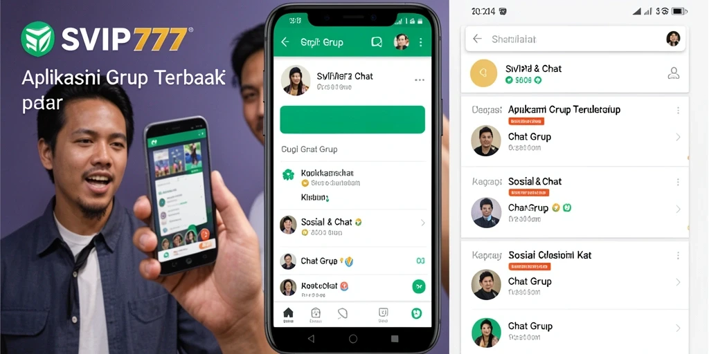 Tangkapan layar antarmuka SVIP777 yang menunjukkan fungsi chat grup yang menarik.